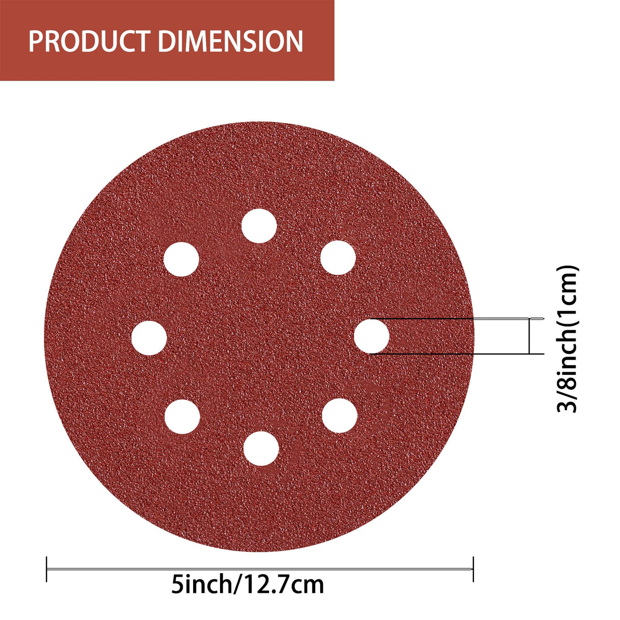 YEHBS 150pcs Sanding Discs Set, 5-Inch 8-Hole Sandpaper, Including 60,80,100,120,150,180,240,320,400,600 Grit for Woodworking or Automotive YEHBS
