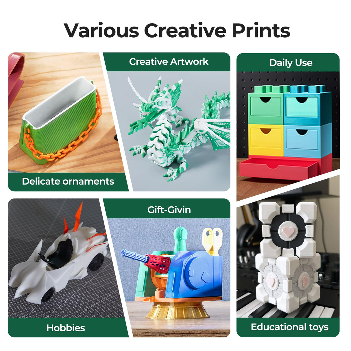 Creality PLA Filament 1.75mm Bundle 2KG, 3D Printer Filament Dimensional Accuracy +/- 0.02mm, No-Tangling Strong Bonding 3D Printing Filament, Fits for Most FDM 3D Printers (Red & Blue) Creality