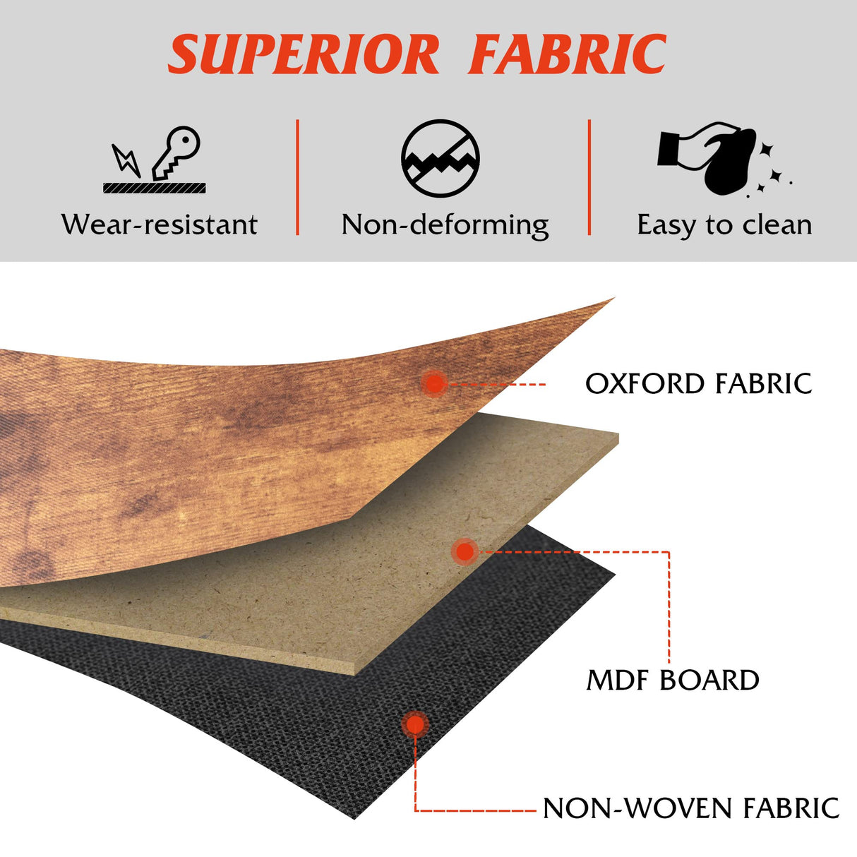 WLIVE 6 Drawer Dresser for Bedroom, Fabric Double Dresser, Storage Tower with Fabric Bins, Chest of Drawers for Closet, Living Room, Hallway, Rustic Brown Wood Grain Print WLIVE