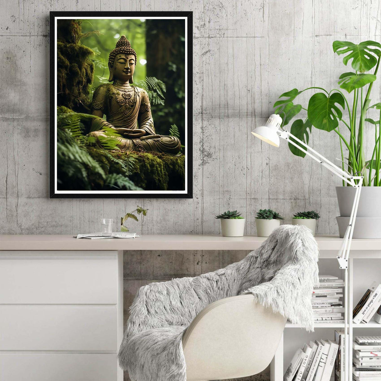 Reofrey DIY Diamond Art Painting Kits for Adults Buddha Statue, Buddha Full Drill Round Rhinestone Diamond Art Painting Accessories, Cross Stitch Embroidery Canvas for Crafts Home Decor 30x40cm Reofrey