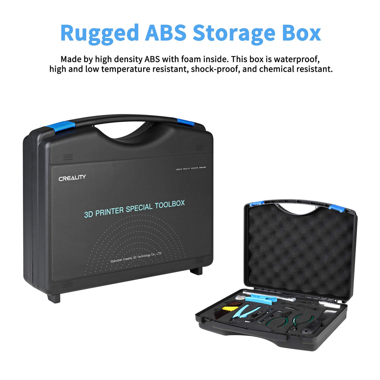 Creality 3D Printer Tool Kit with Case 35Pcs with Cleaners Filament Slicer Print Head Wrench Extruder Nozzles SD Card Reader Starter 3D Printer Accessories ABS Storage Box Tool Set Wolias