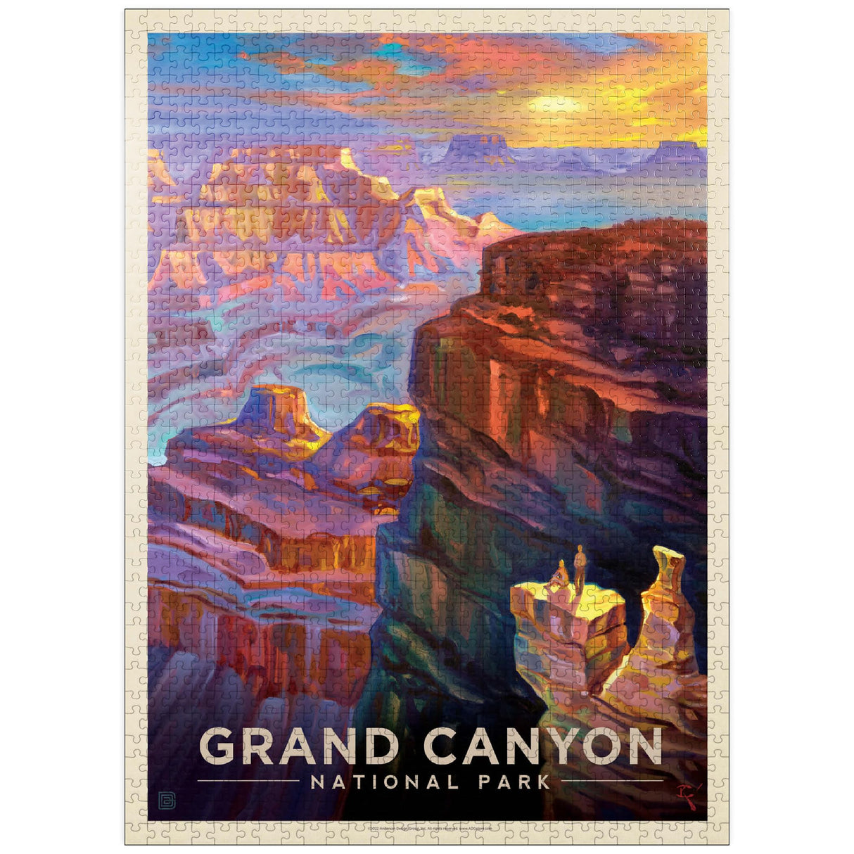 MyPuzzle Grand Canyon National Park: Sunset, Vintage Poster - Premium 1000 Piece Jigsaw Puzzle for Adults MyPuzzle.com