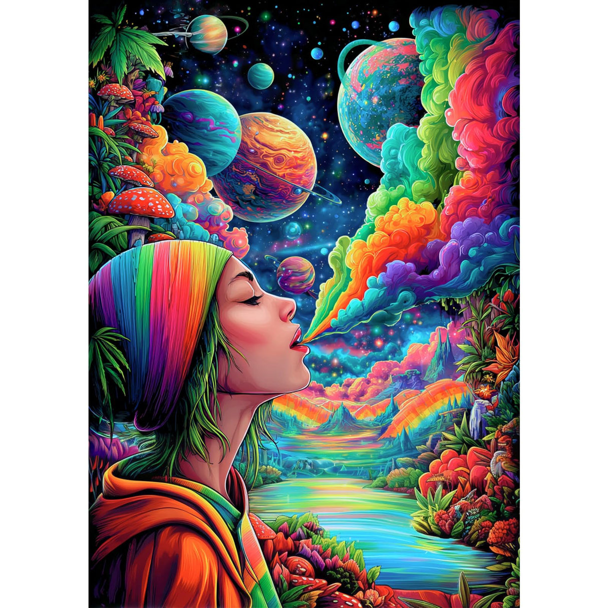TOSTOG Diamond Art Kits for Adults, Starry Sky Diamond Paintings for Adults, Full Drill Rainbow Smoke Diamond Art Kits, 5D Diamond Paintings Kit Gem Painting Wall Decor and Gift 12 * 16 Inch. TOSTOG