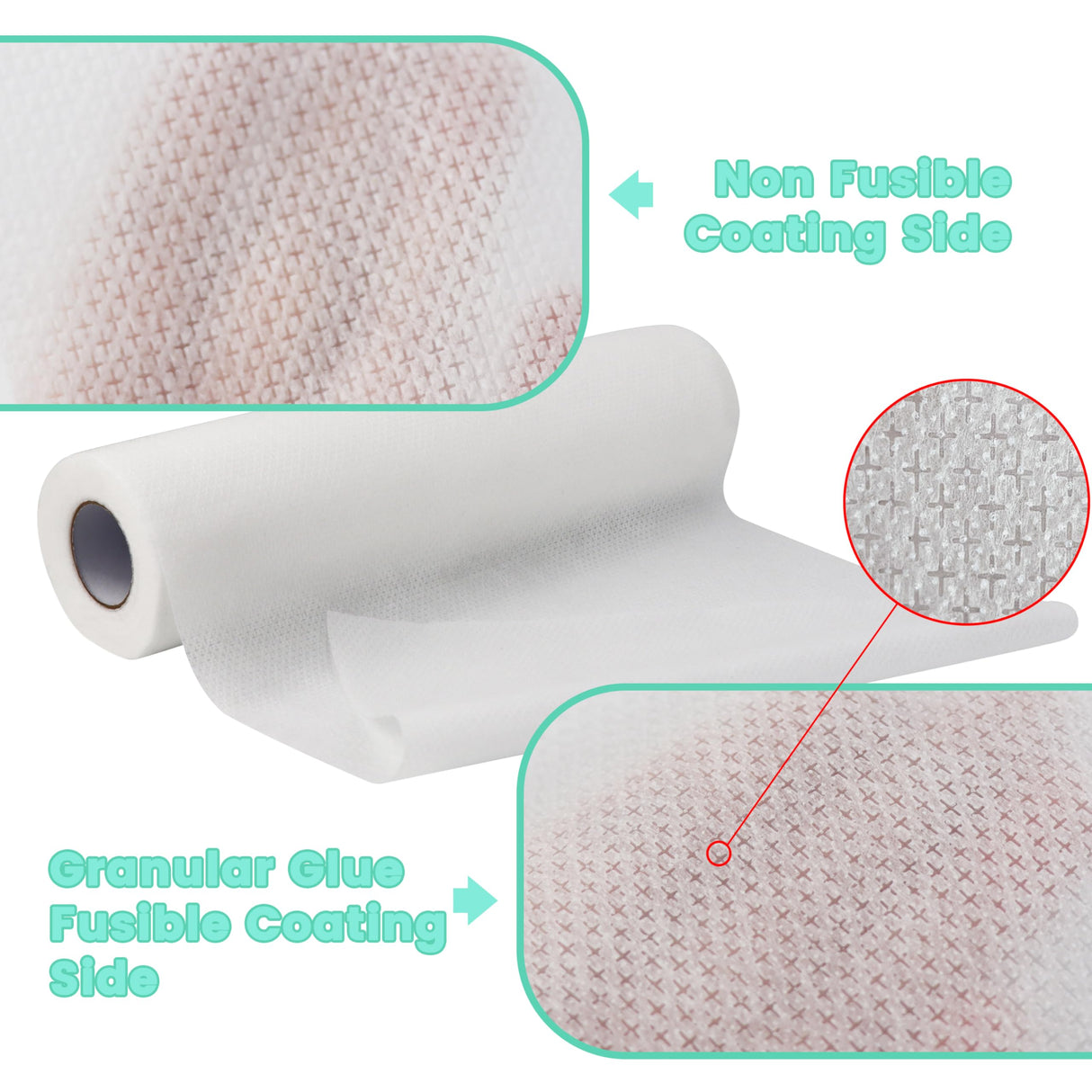 Craftido Fusible Iron on No Show Mesh Machine Embroidery Stabilizer Backing 12" x 10 Yd roll - Light Weight 1.8 oz for Machine Embroidery and Hand Sewing craftido