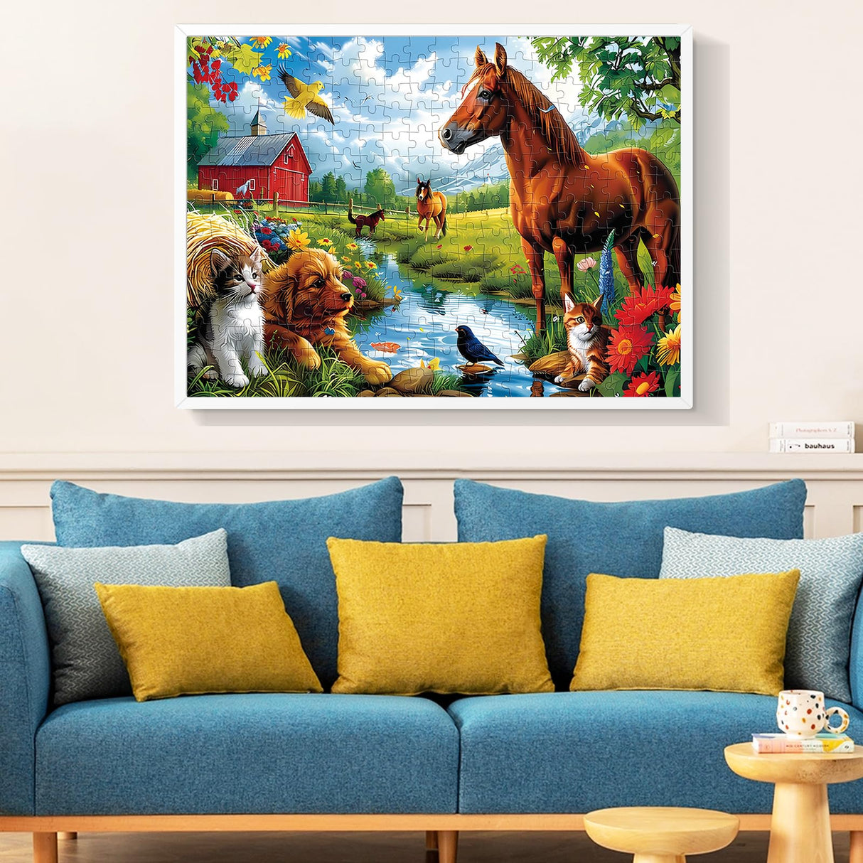 300 Piece Jigsaw Puzzle for Adults, 300 Piece Jigsaw Puzzle for Kids, Horse and Cat Jigsaw Puzzles, Animal Jigsaw Puzzles, Creative Games and Holiday Party Gifts, Fun and Challenging Family Games VOLUVOLU