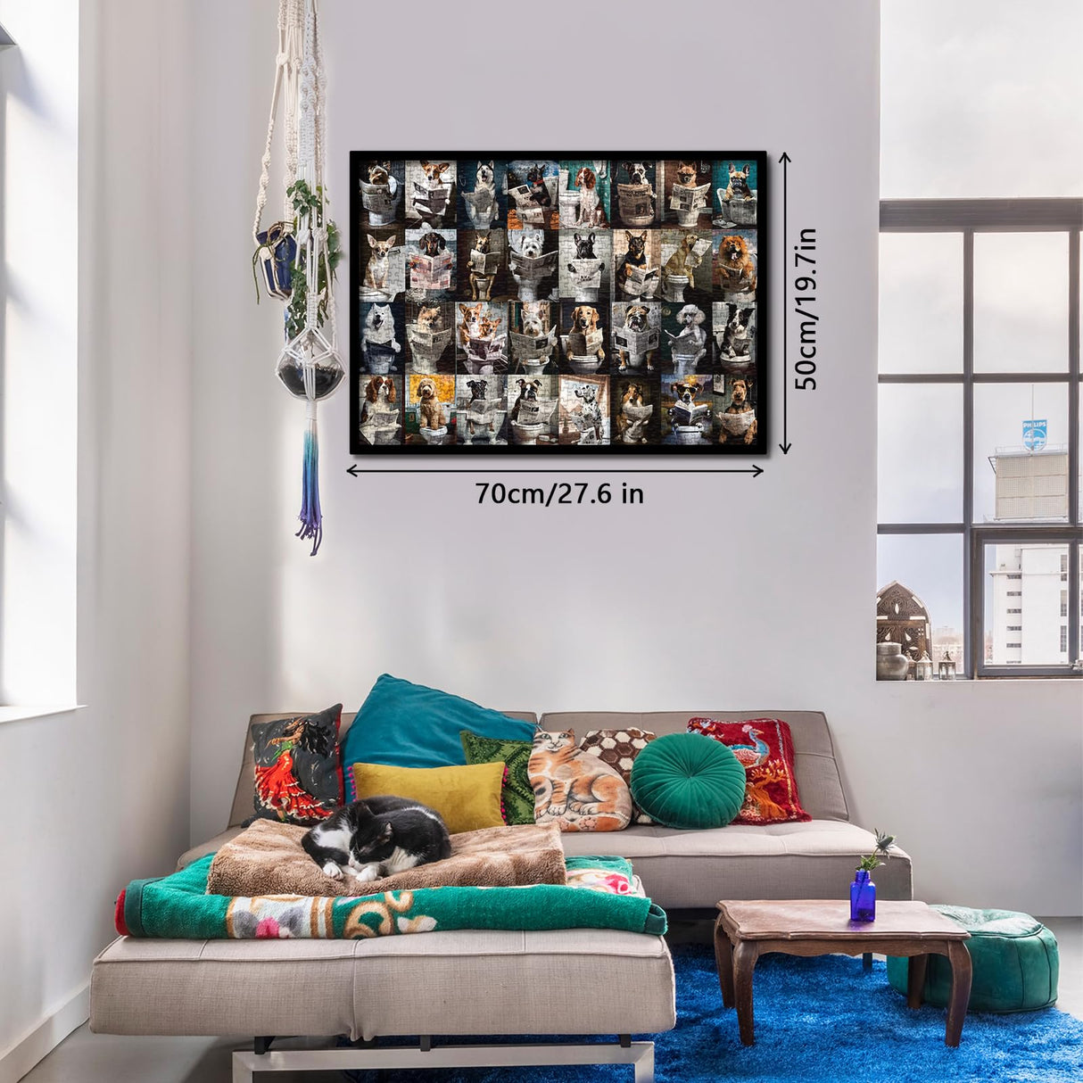 Pooping Dogs Puzzles 1000 Piece for Adults, Animal Jigsaw Puzzles 1000 Pieces, Funny Puppy Puzzles Prank Puzzle Dog Pooping BBOLDIN