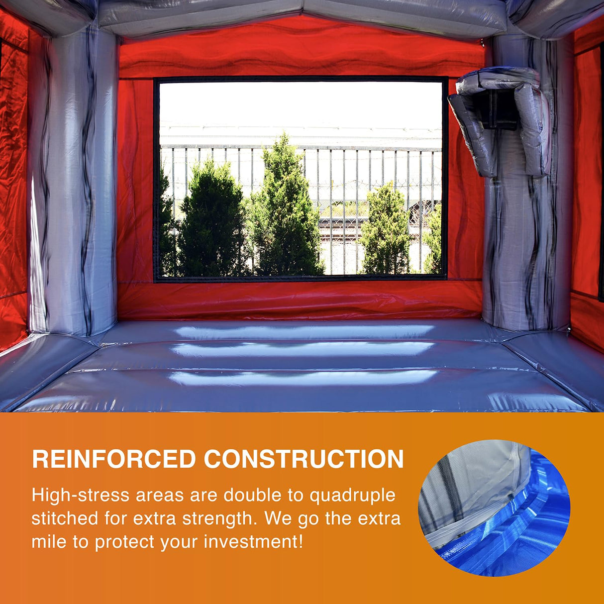 JumpOrange Titanium Commercial Grade Bounce House 13x13 for Kids and Adults (with Blower), Basketball Hoop, Outdoor Indoor, Bouncer Jumper, Birthday Party, Rental Grade, Big Inflatable JumpOrange