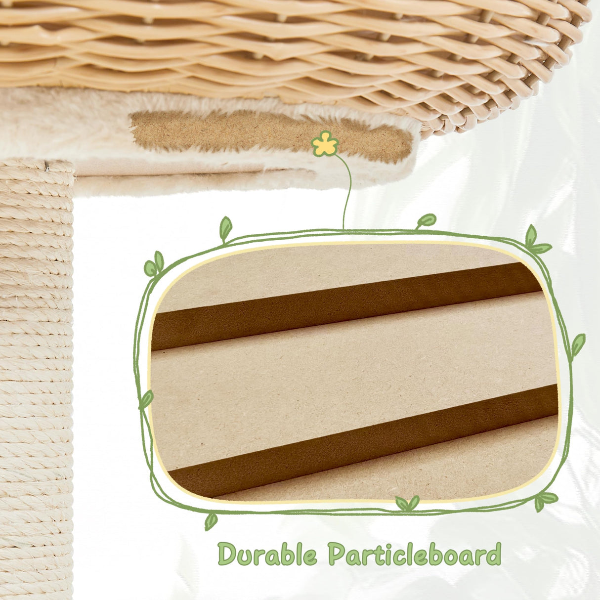 Yaheetech Cat Tree, 29.5in Rattan Cat Climbing Tower for Indoor Cats w/Scratching Post, Woven Rattan Cat Condo and Soft Cushion Top Perch, Luxury Cat House for Cats Kittens Yaheetech