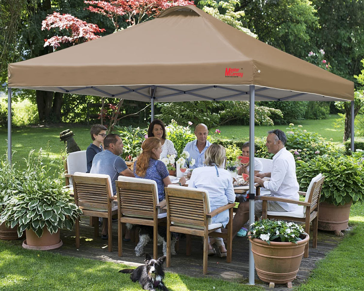 MASTERCANOPY Durable Pop-up Canopy Tent with Roller Bag (10x10, Khaki) MASTERCANOPY