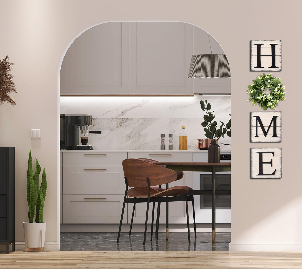 HRENCY Farmhouse Wall Decor Room Decor Wood Home Sign with Artificial Eucalyptus for O, Rustic Hanging Wooden Sign with Letters Decorative Home Decor Clearance Living Room Decor HRENCY