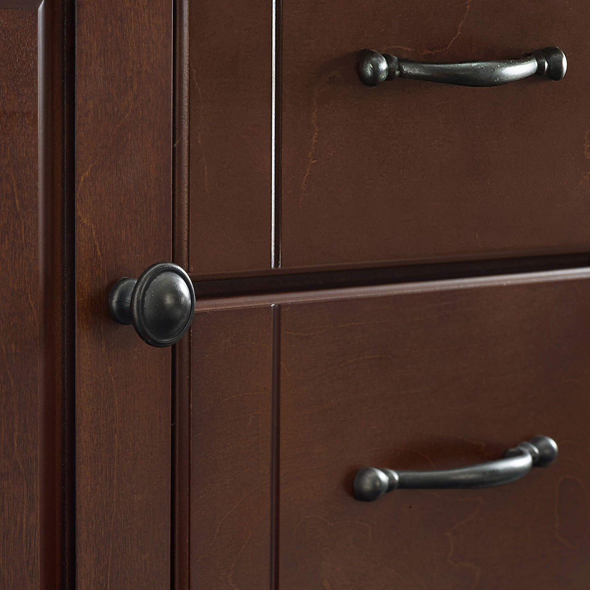 Crosley Furniture Eleanor Wood Top Kitchen Island with Spice Rack, Storage Drawers and Shelves, Mahogany Crosley Furniture
