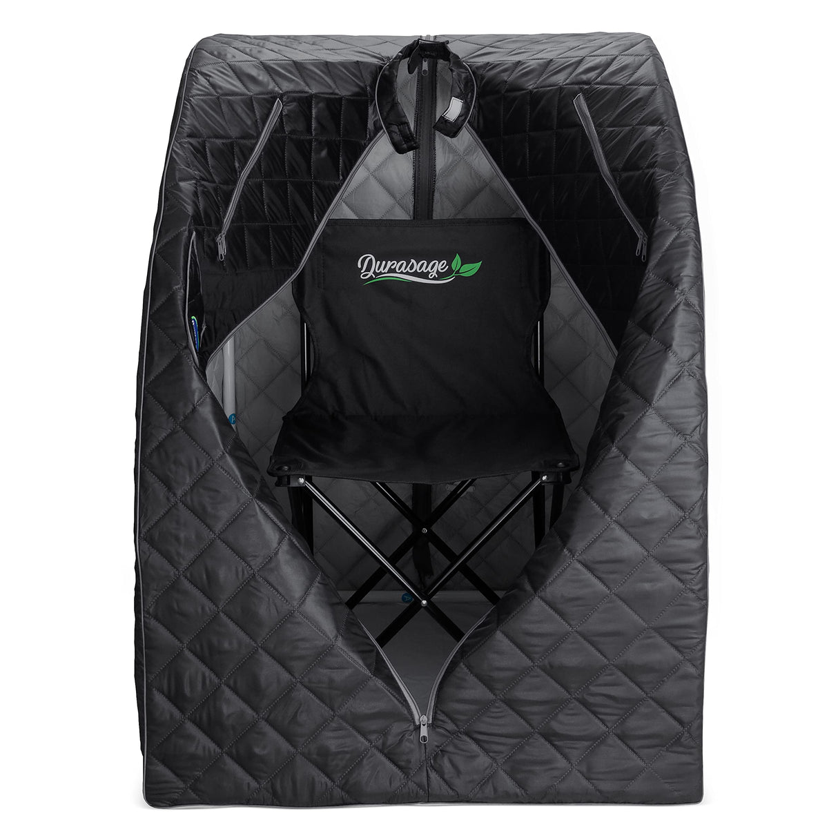 Durasage Lightweight Portable Personal Steam Sauna Spa for Relaxation at Home, 60 Minute Timer, 800 Watt Steam Generator, Chair Included (Black) Durasage