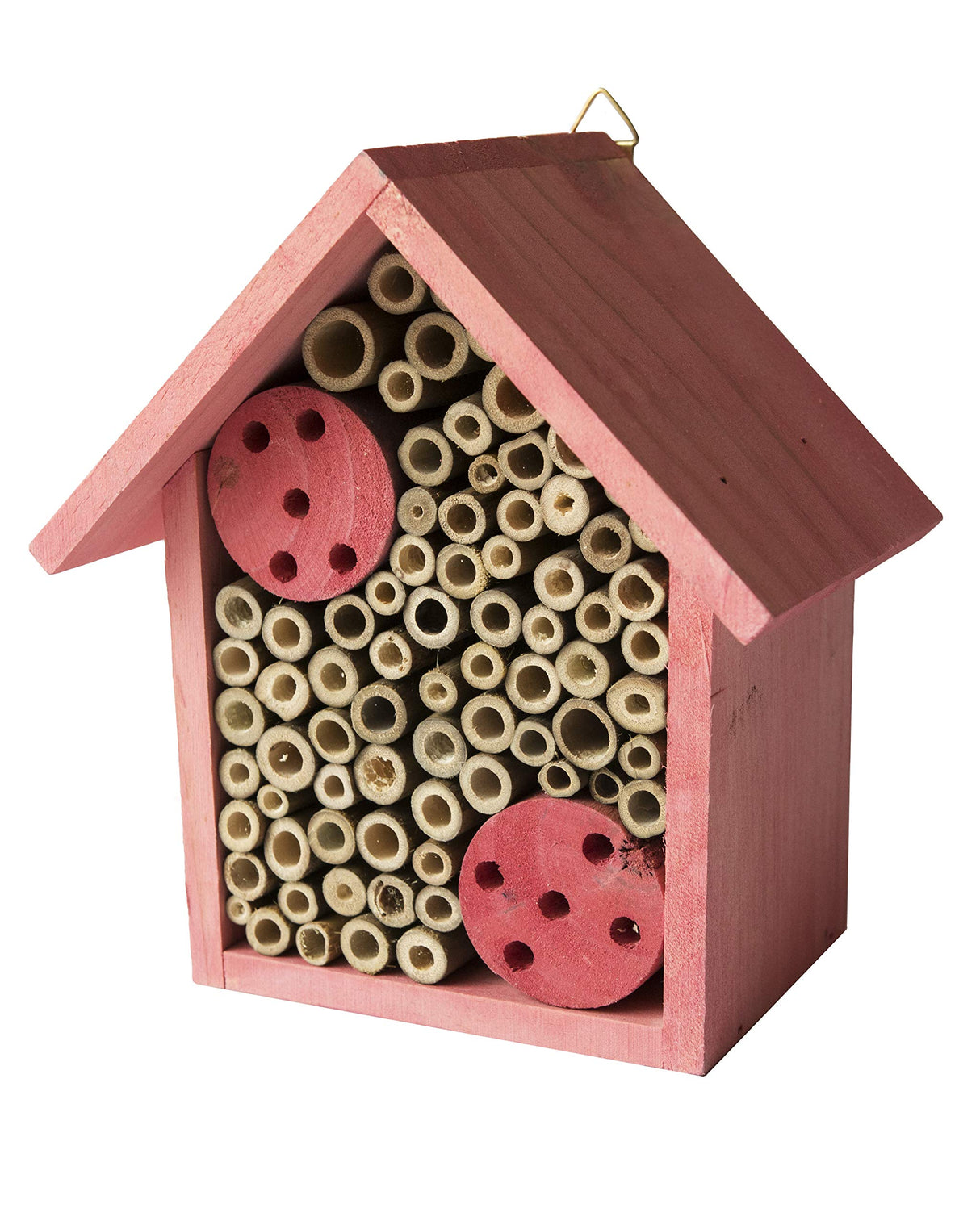 Cestari Mason Bee Housse for The Garden β Rose Pink Handmade Wooden Solitary Bee Hotel with Hanging Design for Pollinators β Eco-Friendly Nesting Shelter Cestari