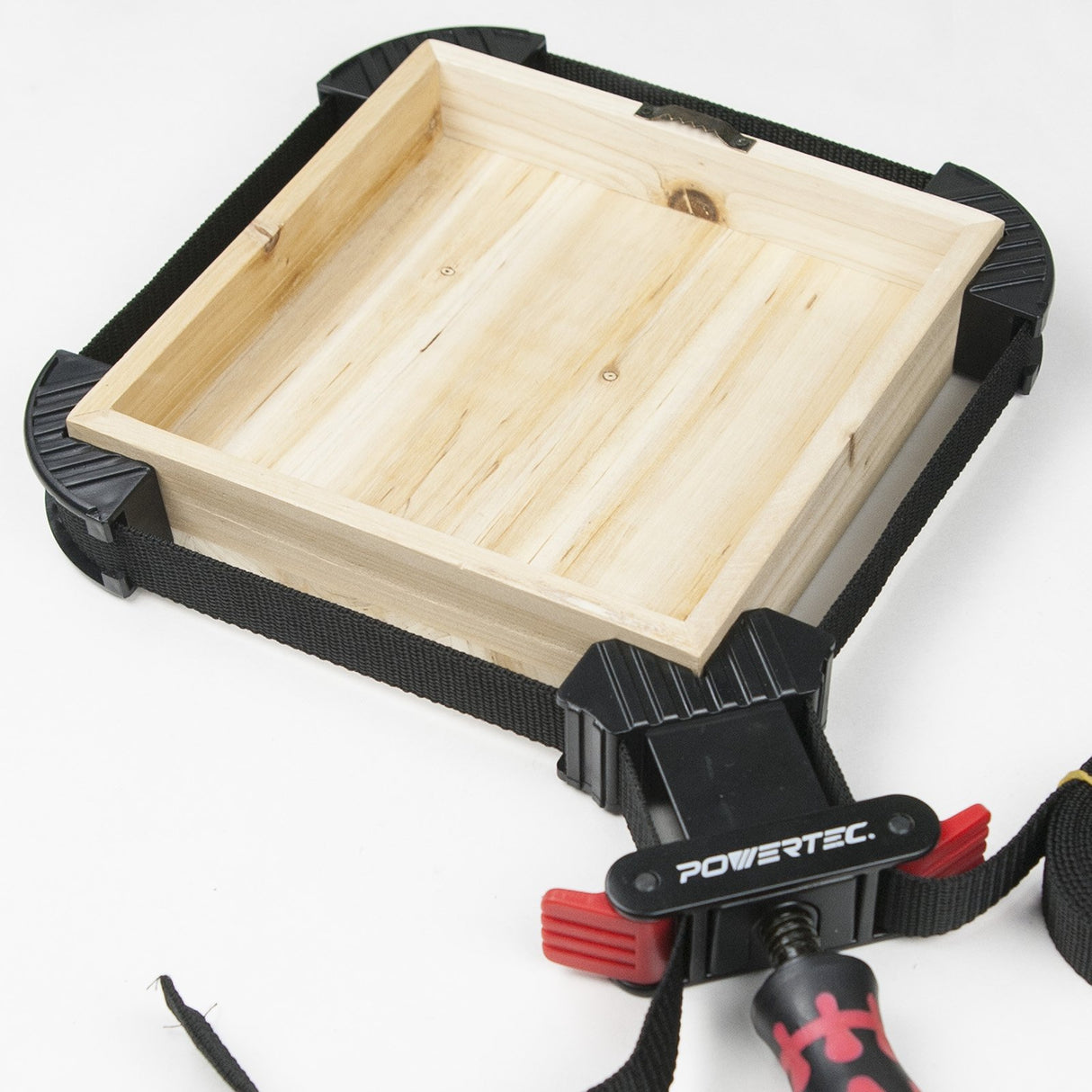 POWERTEC 71101 Deluxe Quick Release Strap Clamp | Woodworking Frame Clamping Strap Holder, Black POWERTEC