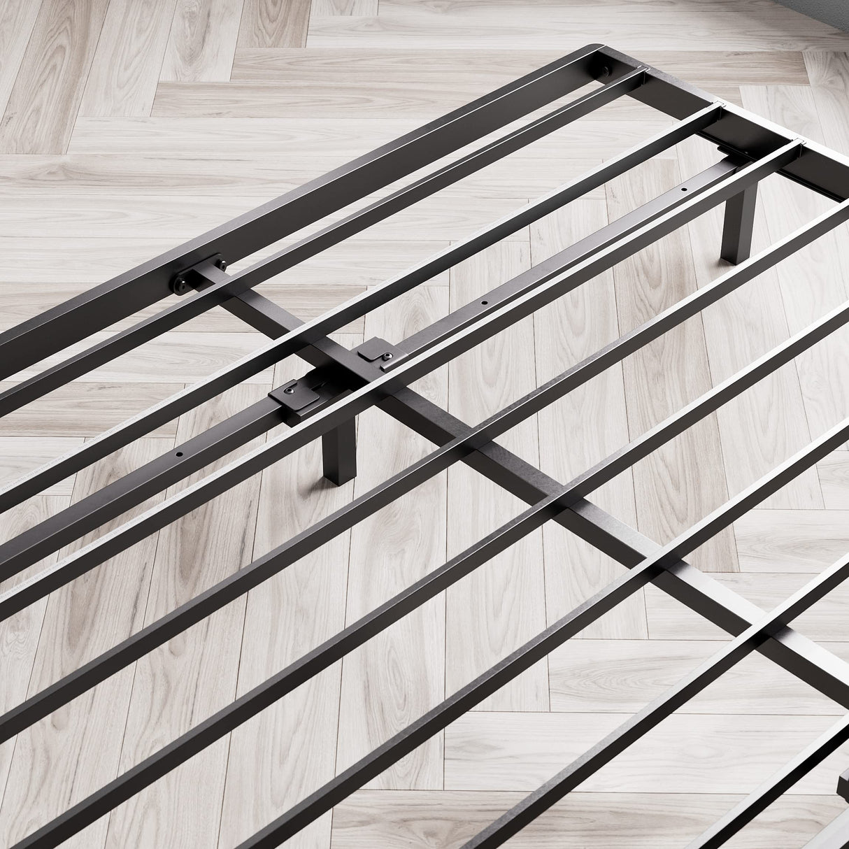 ZINUS Quick Lock Bunkie Board, Box Spring & Bed Slat Replacement, Metal Frame with Steel Slats, Easy Assembly, Queen Zinus