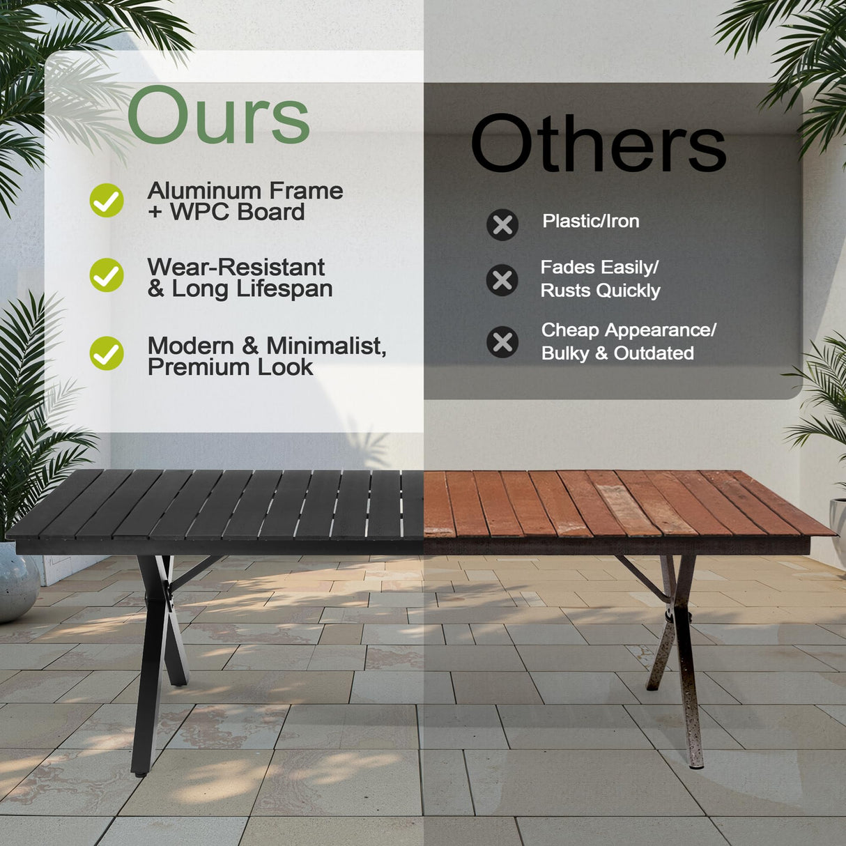 Pellebant 13 Piece Patio Table and Chairs Set for 12, Aluminum Outdoor Dining Set with Umbrella Hole, Stackable Dining Chairs & 114" Dining Table, Brown Pellebant