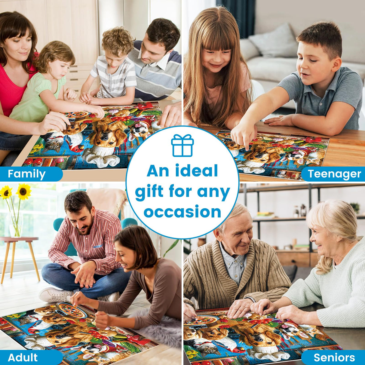 500 Piece Puzzles for Adults, Funny Puppy Animal Jigsaw Puzzles, Food Kitchen Jigsaw Puzzle, Animal Pet Lover Challenging Puzzles for Friends Family Activity Game Nights Gifts, 20.5×15 in VOLUVOLU