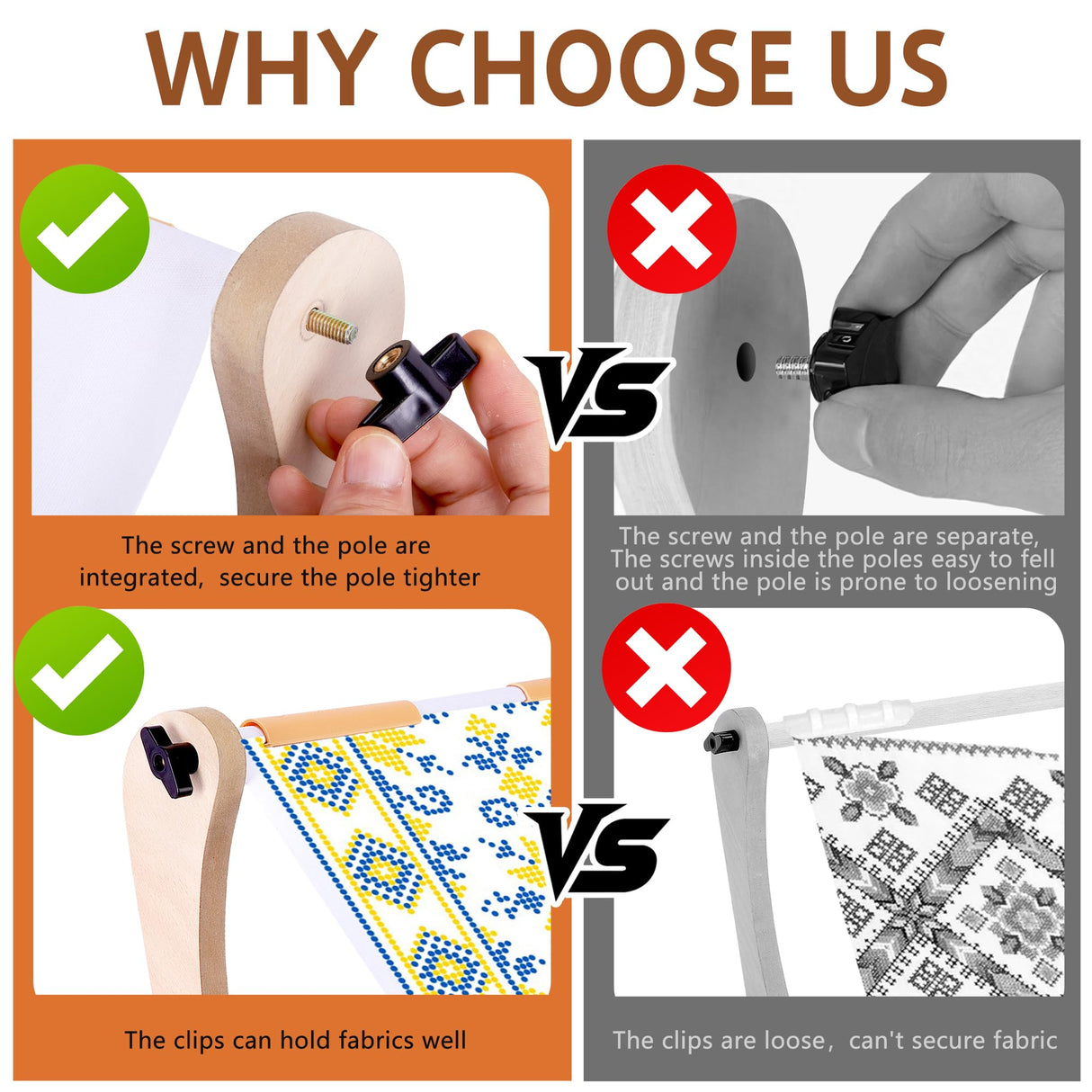 codree Adjustable Embroidery Table Stand, Wood Embroidery Hoop Holder, Hands-Free Cross Stitch Scroll Frame Needlepoint Stand for Lap or Table Top Stitching Sewing Supplies Craft Tool codree