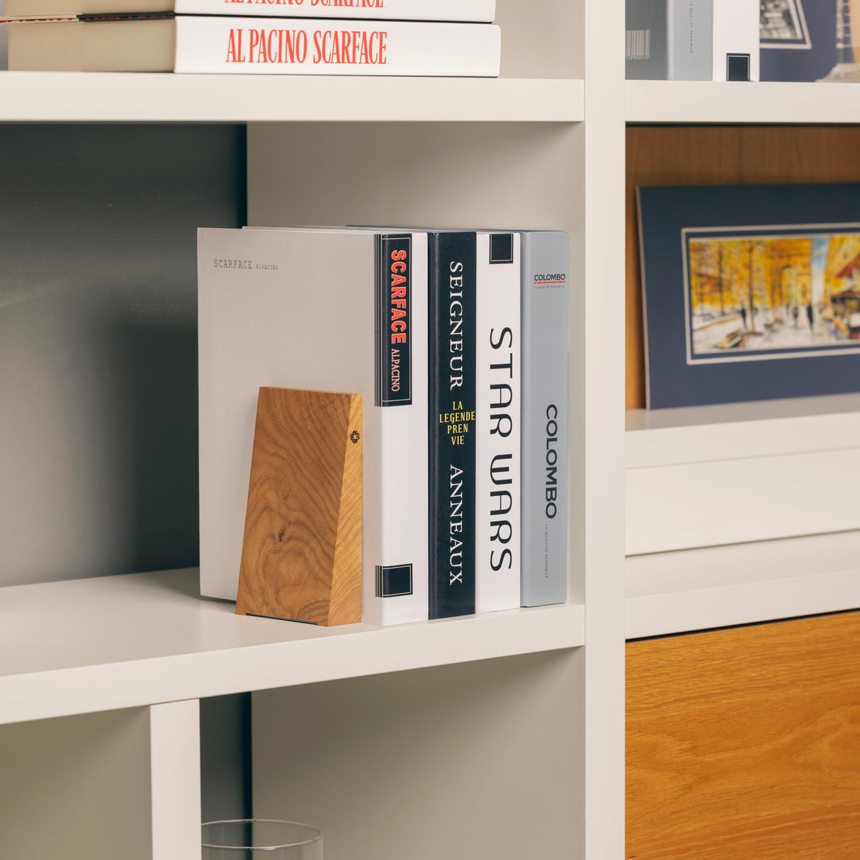 TILISMA Book Ends for Shelves - Handmade Wooden Bookends with Metal Base, Oak Tree - Sturdy Book Holders for Heavy Books - Fancy Modern Decorative Book Accessories to Hold Books on Bookshelf TILISMA