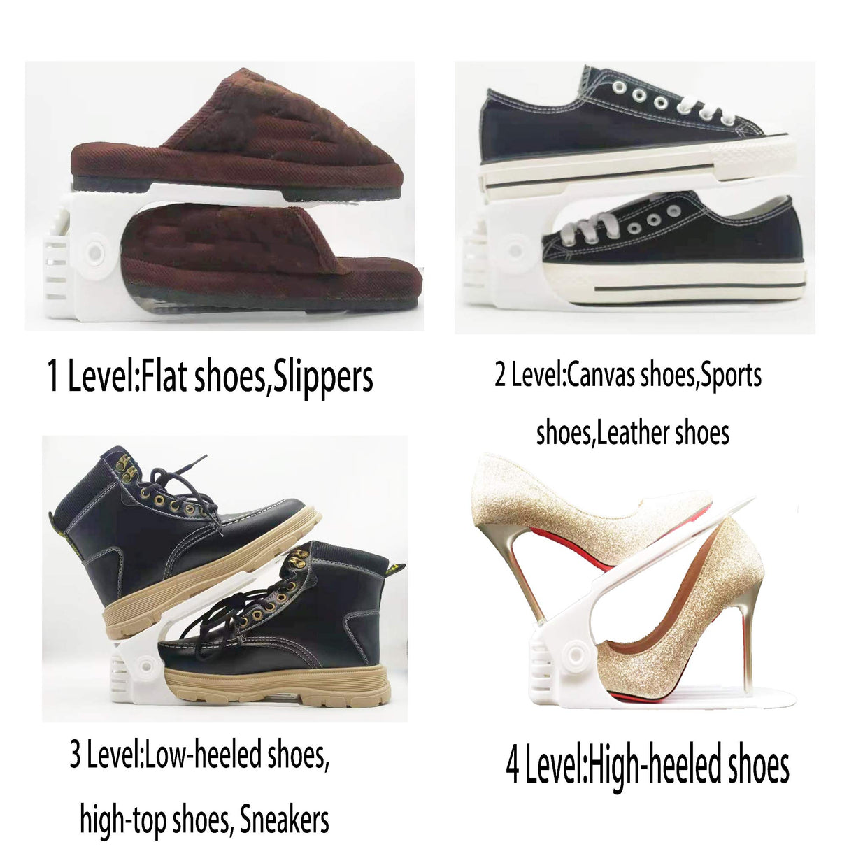 RISETEX 12 Pack Shoe Slots Organizer, Adjustable Double Layer Shoe Stack Sandals Rack, 50% Space-Saving Storage Shoe Stacker Holder for Closet Organization RISETEX