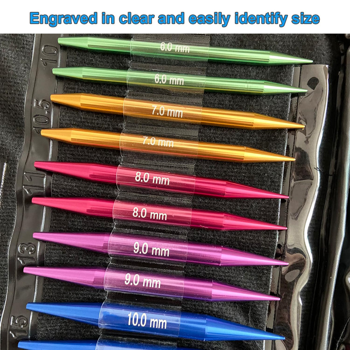 Weabetfu 60pcs Interchangeable Circular Knitting Needles Set with Case 13 Pairs of Aluminum Circular Knitting Needle for Handmade DIY Knitting with Knitting Accessories,(2.75mm-10mm) Weabetfu