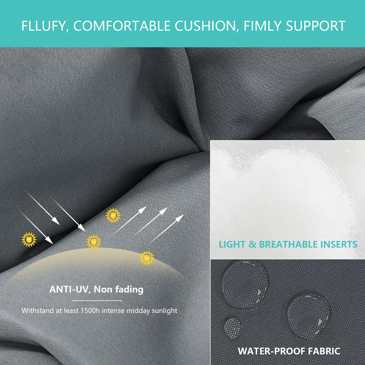 HLNPTN 3 Pieces Patio Rocking Chairs Outdoor Bistro Set, Wicker Outdoor Rocker Chair of 2, Porch Sofa Seat Patio Furniture Conversation Sets with Tempered Glass Top Coffee Table & Cushions, Dark Blue HLNPTN