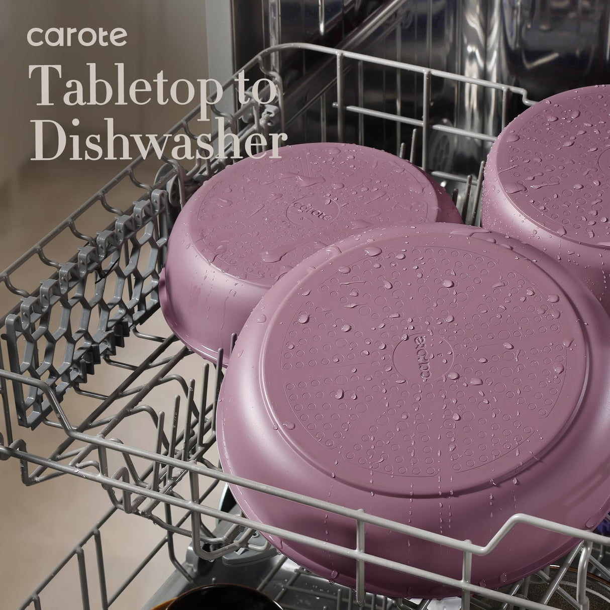 CAROTE 19pcs Pots and Pans Set, Nonstick Cookware Set Detachable Handle, Induction Kitchen Cookware Sets Non Stick with Removable Handle, RV Cookware Set, Gold and Purple CAROTE