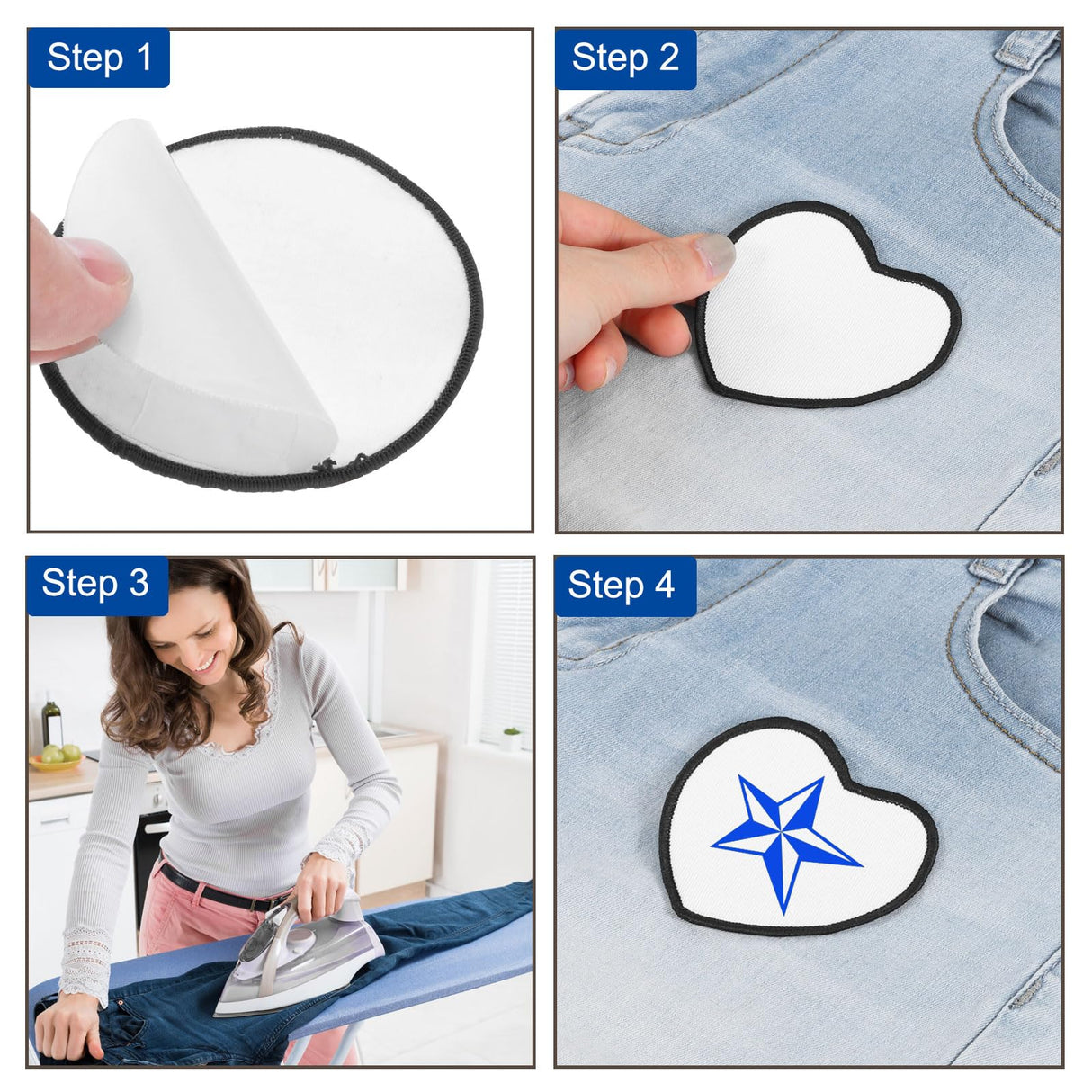 MECCANIXITY 16pcs Sublimation Patch Blank, 10x6cm/3.94x2.36 inch Fabric Iron-on Blank Heat Transfer Repair Patch for DIY Crafts Caps Clothes, White with red Border MECCANIXITY