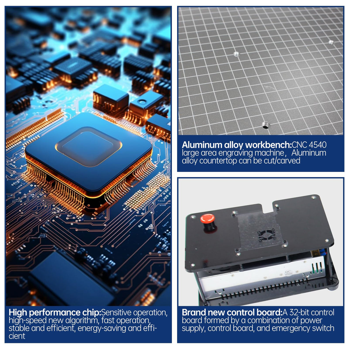 CNCTOPBAOS 3 Axis 4540 500W CNC Router Engraving Machine with Aluminum Table/GRBL Touchscreen Offline Controller/Limit Switch/E-stop,Carving Milling Cutting Metal Wood Stainless Steel Acrylic PCB PVC CNCTOPBAOS