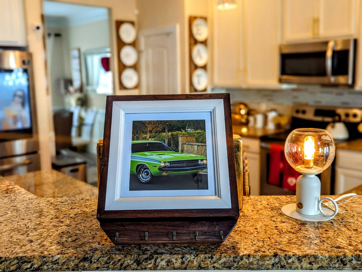 3F Box Key Holder For Wall, Wooden Entryway hidden storage, Photo Frame And Key Holder, Key Hook For Wall WoodArtSupply