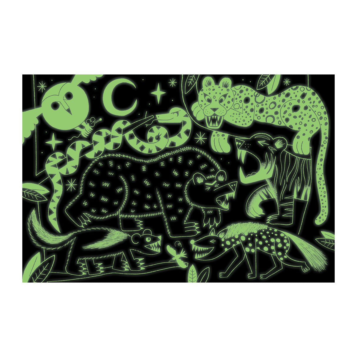 Mudpuppy’s Land Predators 100 Piece Glow in The Dark Puzzle, Includes 100 Glow in The Dark Pieces, Perfect for Ages 5+, Turn Out The Lights and Let The Completed Puzzle Glow! Mudpuppy