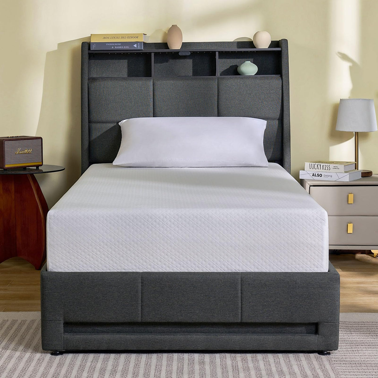 Rolanstar Twin Size Mattress, 8 Inch Gel Memory Foam Mattress in a Box, Fiberglass Free, Breathable Mattress for Cooler Sleep Supportive & Pressure Relief, CertiPUR-US Certified, White Rolanstar