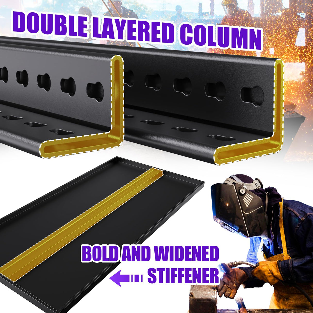 RPGHJJ 72" H Garage Shelving Units Garage Storage Shelves 5T Metal Shelf Heavy Duty Shelving Unit Adjutable Industrial Utility Shelf Storage Rack for Warehouse, Basement,72" H*36" W*16" D RPGHJJ