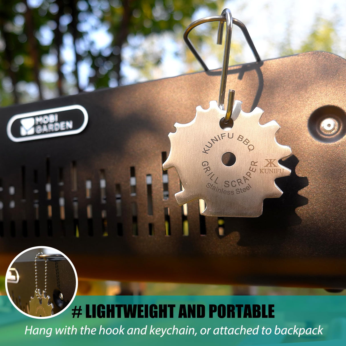 KUNIFU BBQ Grill Scraper, Stocking Stuffers, Bristle-Free for Griddle, Kitchen Gadgets Cleaner, Camping Accessories, Ideal Gifts for Christmas, for Men, Dad, Husband, Boyfriend, Fathers Day KUNIFU