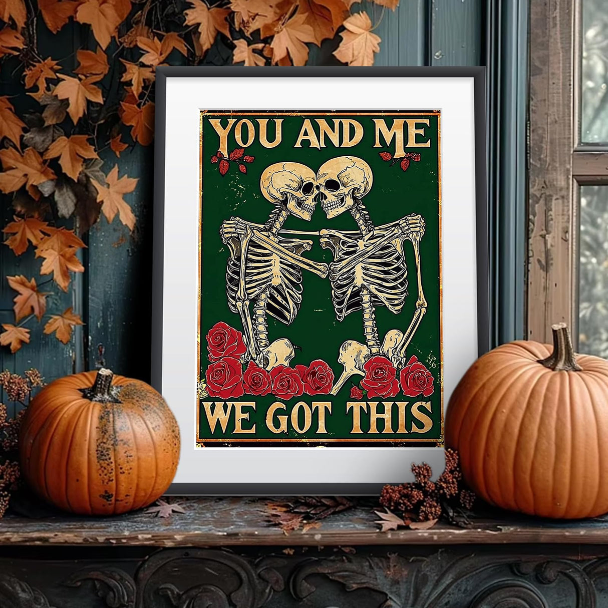 Bowetile 5D Skeleton Diamond Art Kits for Adults, The Skull of Love Diamond Painting Kits, DIY Full Round Drill Halloween Diamond Dots Paintings Picture Gem Art Craft for Home Decor 12x16 Inch Bowetile