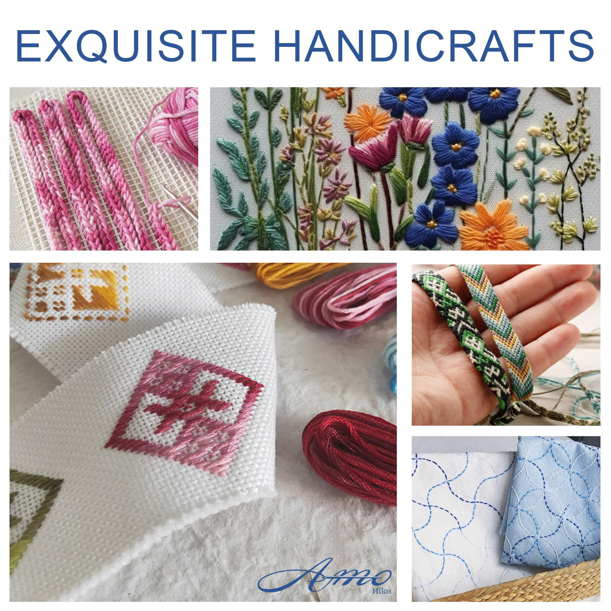 AMOHilos 30 Skeins Variegated Mercerized Egyptian Cotton Rainbow Color for Embroidery Floss Cross Stitch Threads Friendship Bracelets Floss Craft Floss (30 Colors Set) AMOHilos