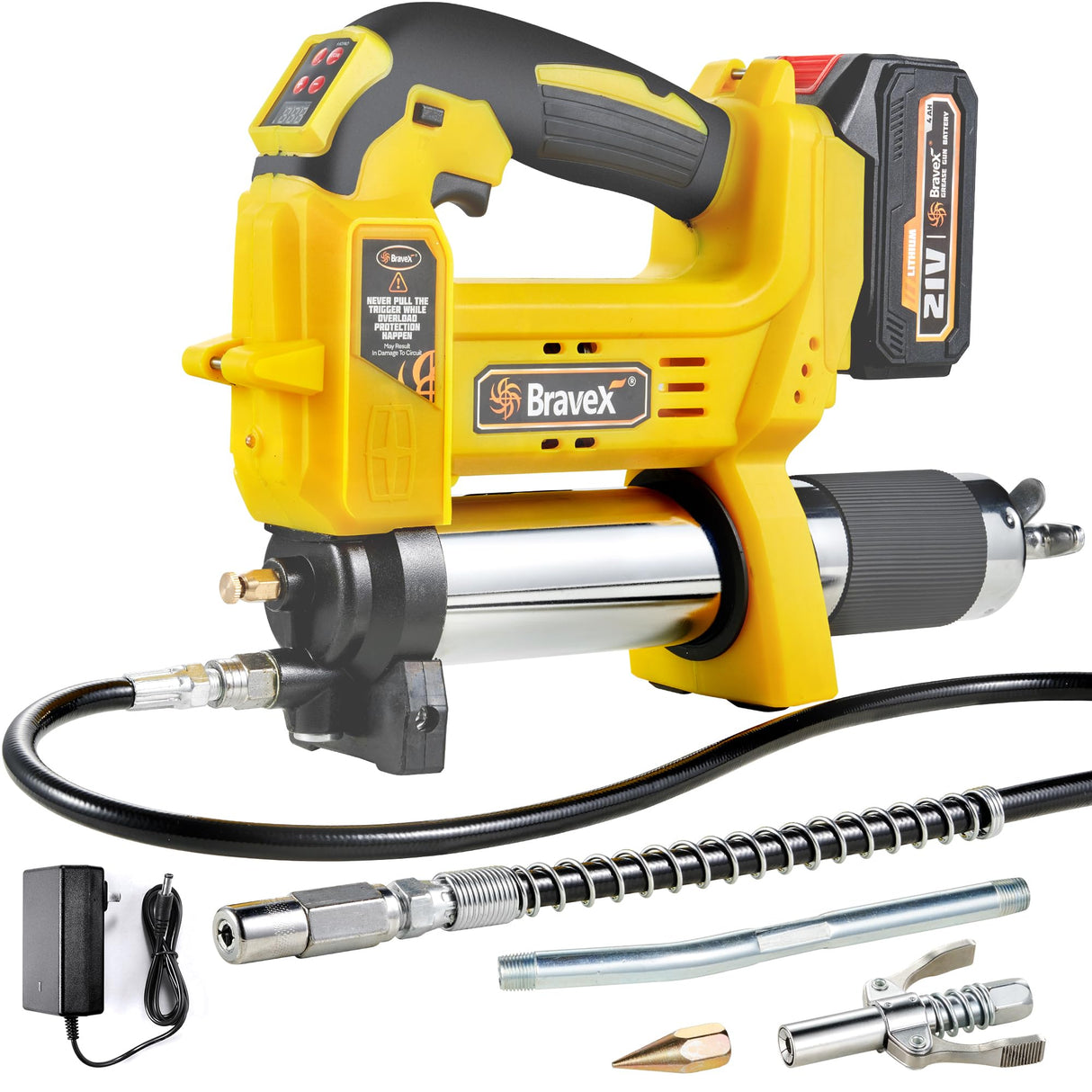 STEINBRÜCKE Grease Gun - Grease Gun Battery Powered, Cordless Grease Gun with 40” Long Hose, Electric Grease Gun STEINBRÜCKE