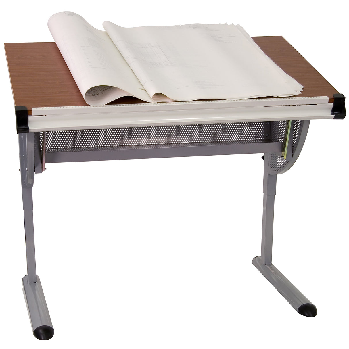 Flash Furniture Berkley Adjustable Drawing and Drafting Table with Pewter Frame Flash Furniture