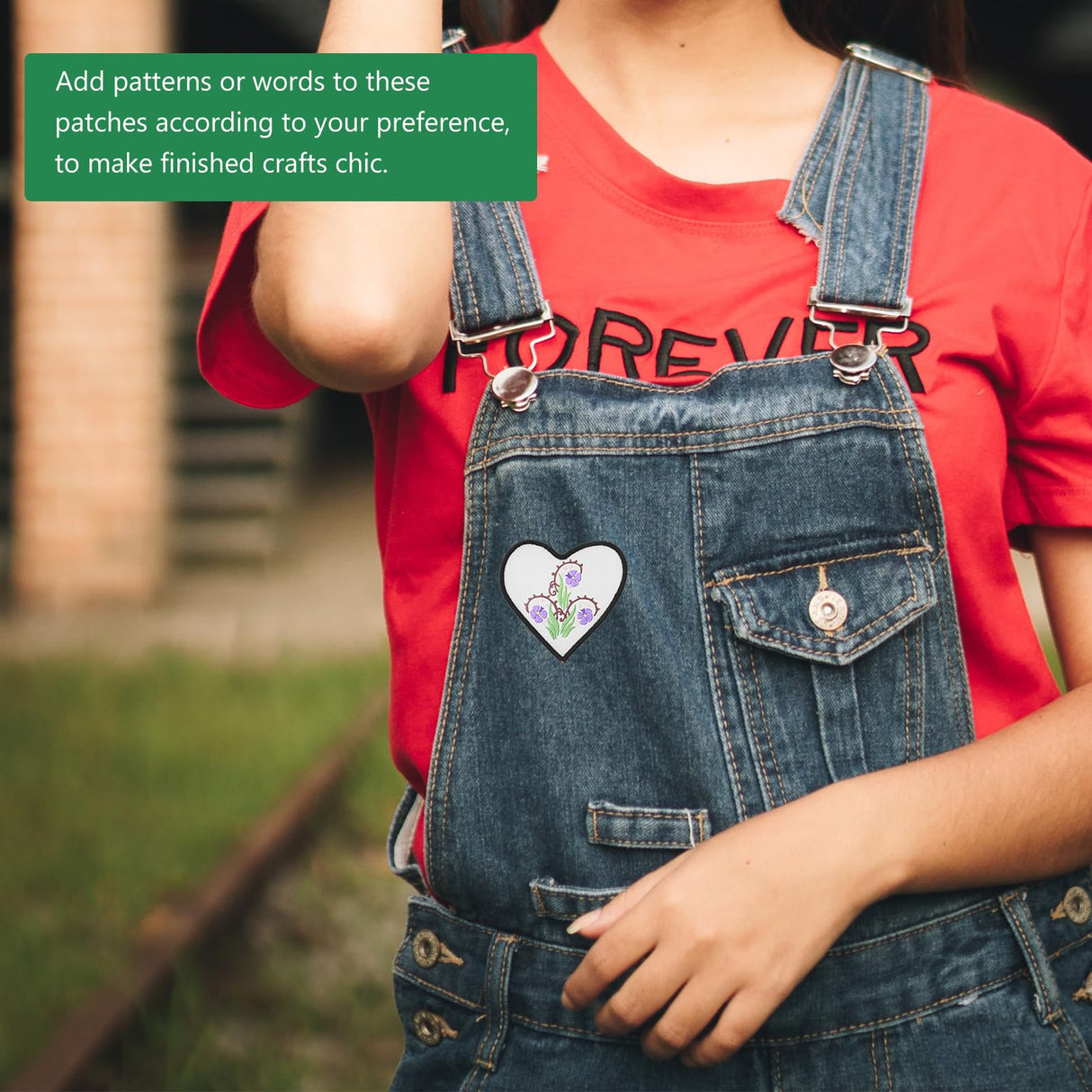 VILLCASE 10pcs Sublimation Iron-on Patches, Heart Shaped Blank Iron-on Fabric Patches, Heat Transfer Appliques, Fabric Repair Decorative Patches for Hats Clothes Jeans Backpacks VILLCASE