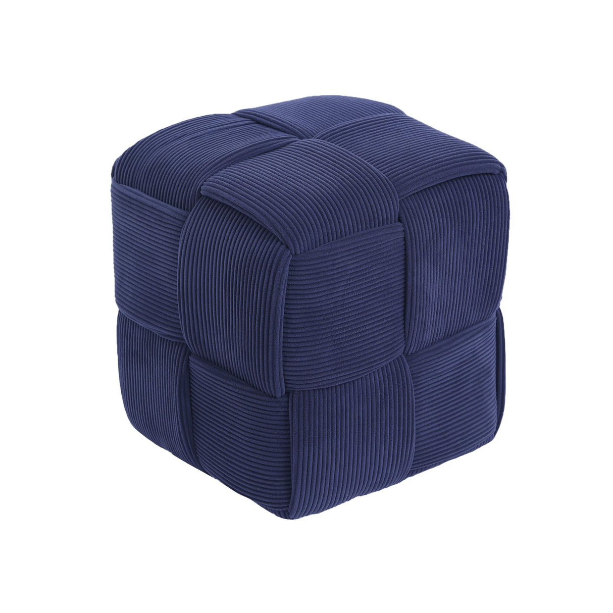 Cmishe Ottoman Foot Rest Soft and Comfortable Ottoman Square Corduroy Woven Design Sofa Stool (Blue) Cmishe