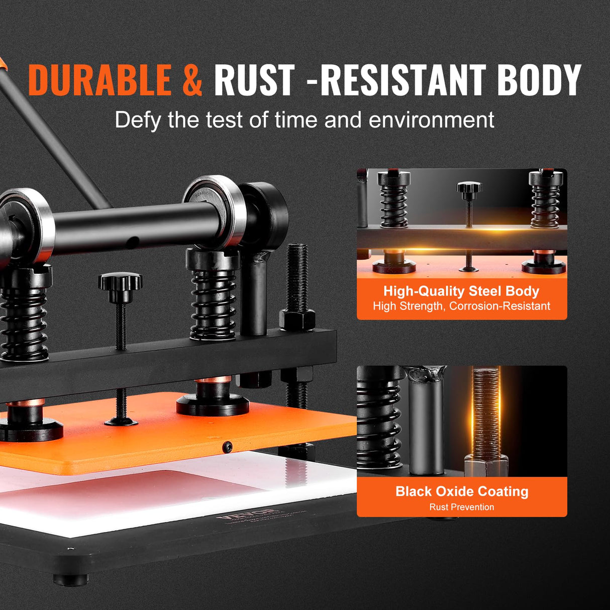 Leather Cutting Machine, 14.2 x 10.2 in Embossing Plate Manual Die Cutter, 0.47 in Pressure Stroke Leather Embossing Machine, Dual Guide Shafts Die Cut Machine for Various of Materials VEVOR