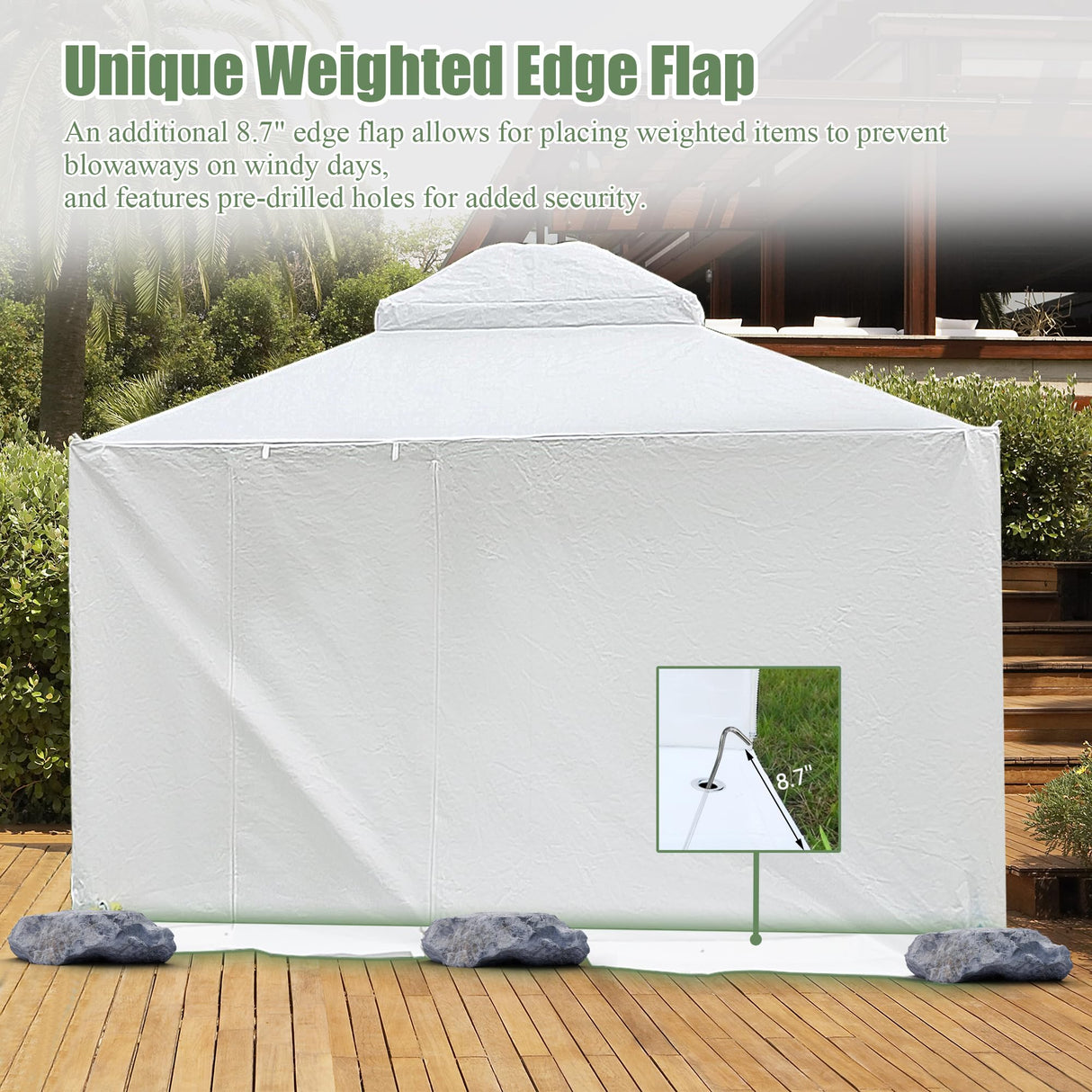Domi Gazebo Cover for 12'x14' Gazebo, All Weather Universal Gazebo Winter Cover with Premium 200g Waterproof PE Fabric, Sidewalls, Mesh Windows, Patio Cover for Winter Gazebo domi outdoor living