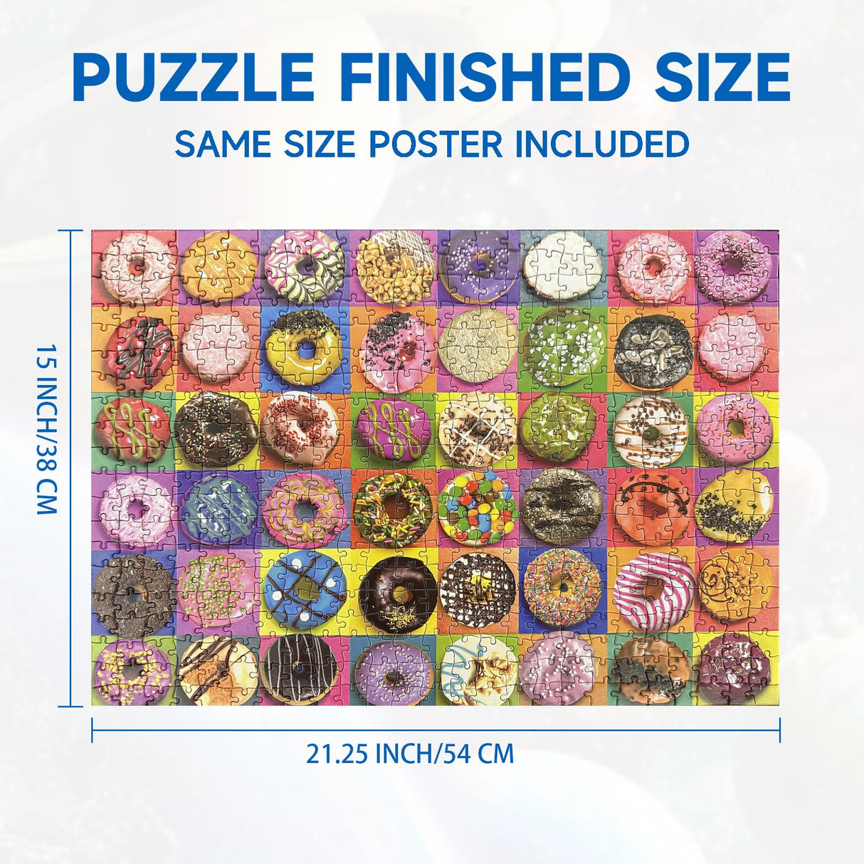 Nattork Jigsaw Puzzles 500 Pieces for Adults, Families (Donuts) Pieces Fit Together Perfectly Nattork