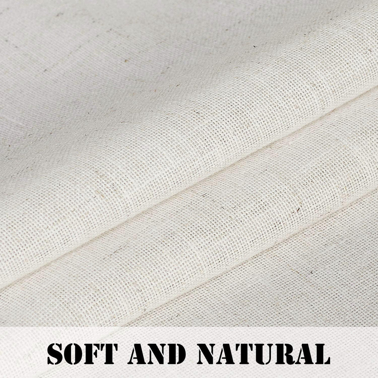H.VERSAILTEX Natural Linen Tab Top Curtains 84 Inch Length for Living Room 2 Panel Drape Semi Sheer Neutral Country Rustic Farmhouse Boho Curtain Bedroom Muslin Look Light Filtering, Heathered Natural H.VERSAILTEX