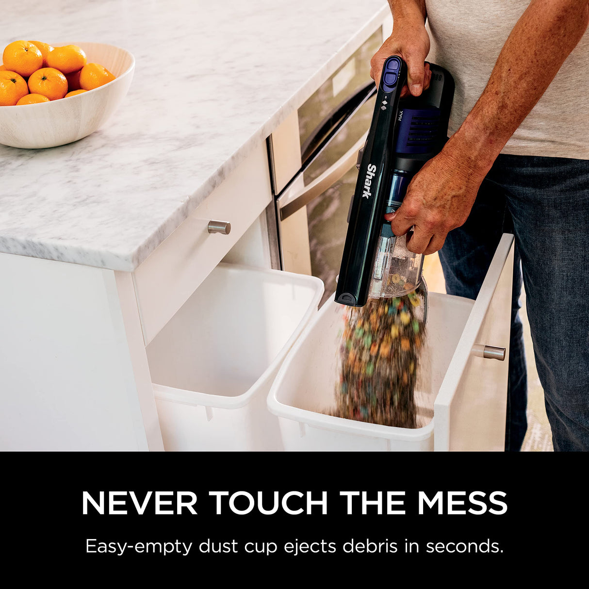 Shark Pet Cordless Stick Vacuum with XL Dust Cup, LED Headlights, Removable Handheld Vac, Crevice Tool, Portable Vacuum for Household Pet Hair, Carpet and Hard Floors, 40min Runtime, Grey, IX141 Shark