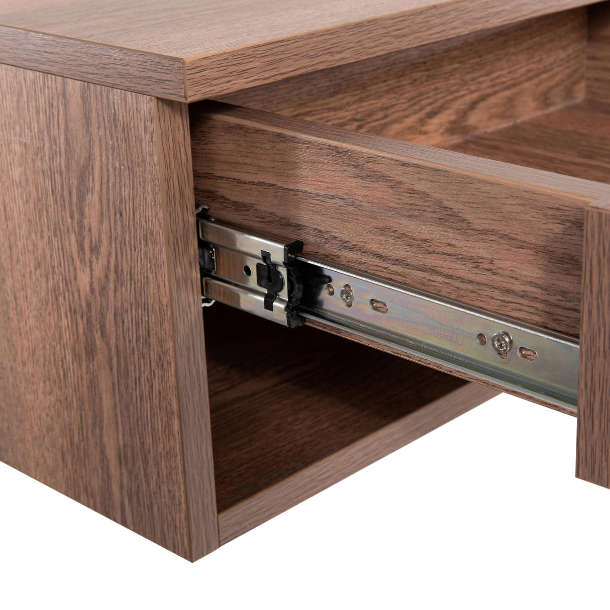 JONATHAN Y NST2002A Ettore 15.71" Mid-Century Modern Floating Wall Mounted Nightstand with Soft-Close Drawer and Cable Hole, Dark Brown JONATHAN Y