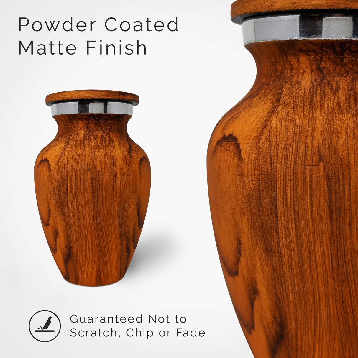 Small Keepsake Cremation Urn for Human Ashes with Wood Grain Finish Choose from 4 Unique Woodgrains Mini Metal Sharing Personal Funeral Urn for Pet or Human Ashes (South American Rosewood) KC KATIE COLLECTION BY URNSELLER
