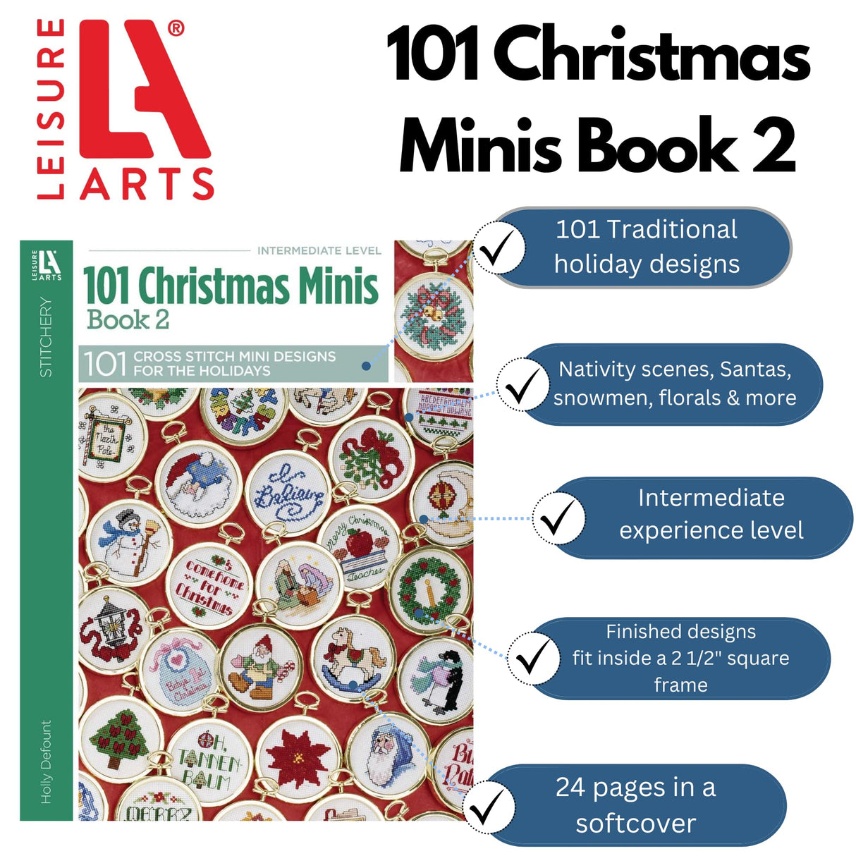 101 Christmas Minis, Book 2-Packed with Traditional Holiday Designs for Ornaments, Gift Embellishments and More LEISURE ARTS