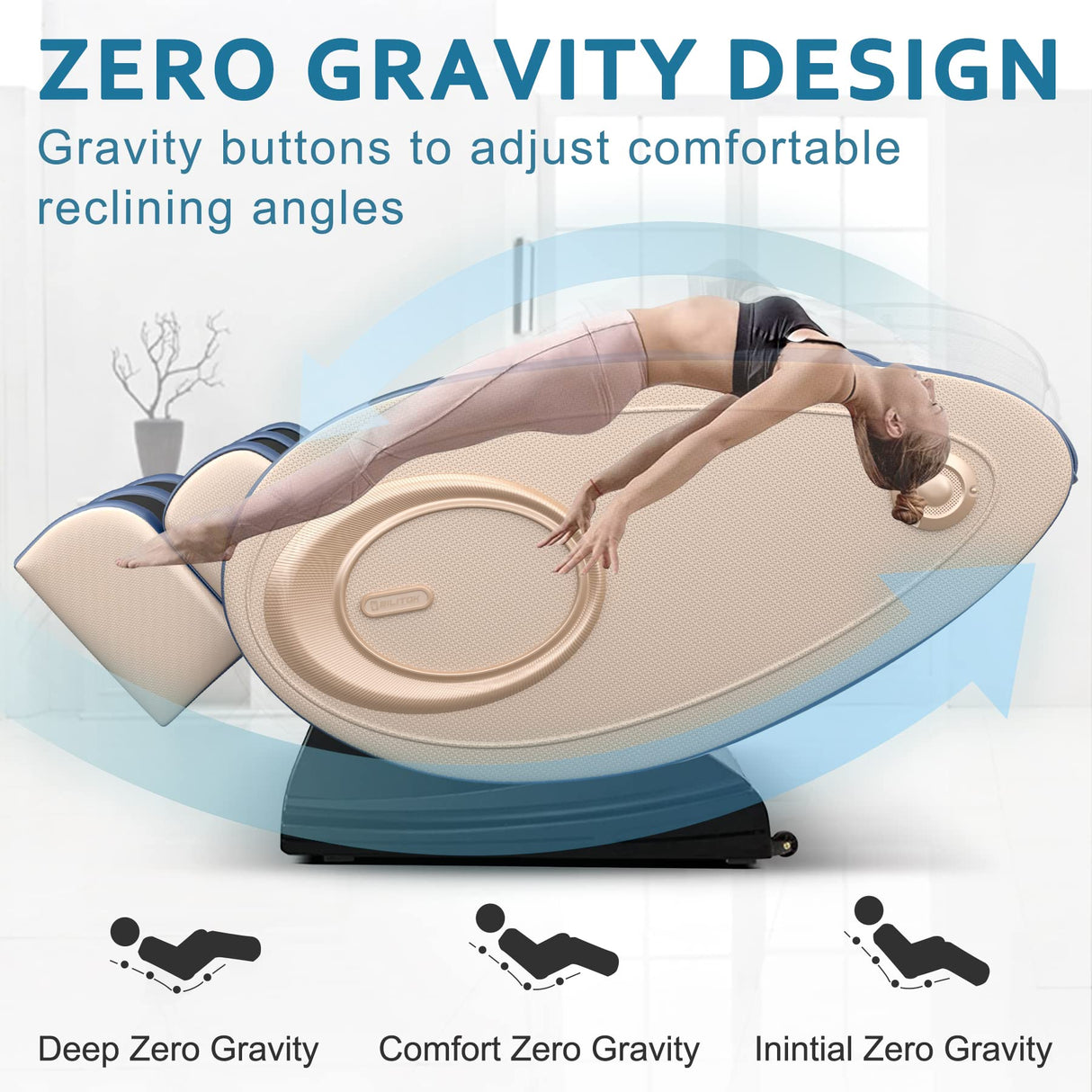 Massage Chair Blue-Tooth Connection and Speaker, Recliner with Zero Gravity with Full Body Air Pressure, Easy to Use at Home and in The Office BILITOK