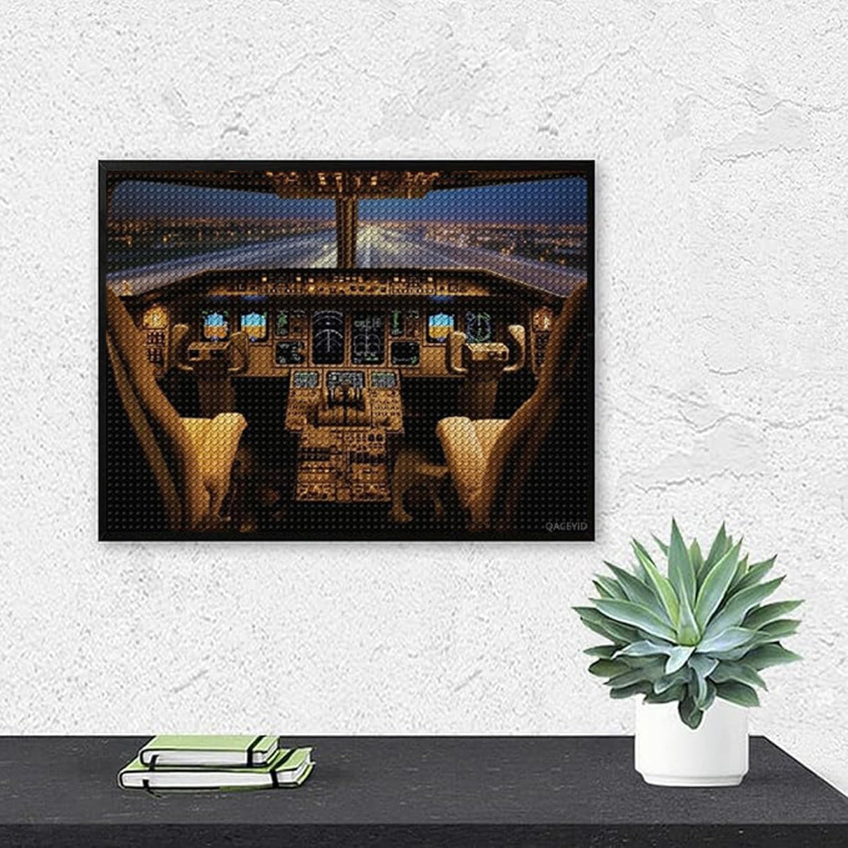 QACEYID Airplane View Diamond Art Painting Art Kits for Adults Diamond Art Painting Diamond Art Kits 5D Diamond Art Painting Art Kits for Home Wall Decor 12x16inch QACEYID